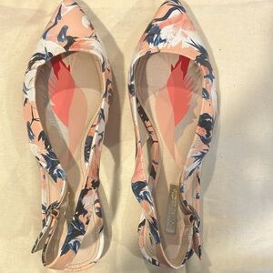 Louise et Cie Floral Pointed Flats - Pink and Blue